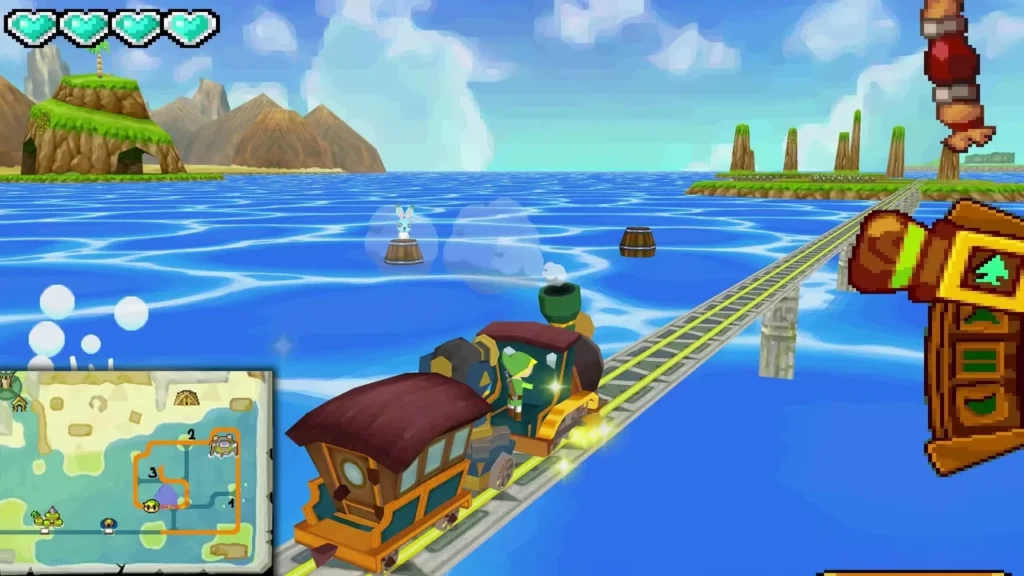 Spirit Train running along a sea track toward rocky islands in the Ocean Realm Spirit Train running along a sea track toward rocky islands in the Ocean Realm