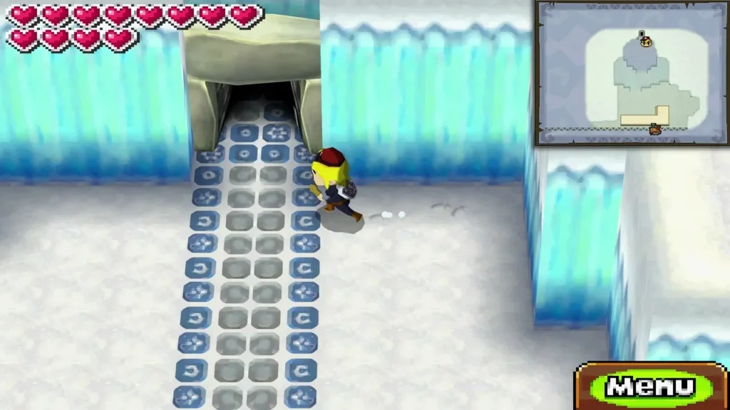 Link on a row of arrow tiles leading toward the Skating Rink course Link on a row of arrow tiles leading toward the Skating Rink course