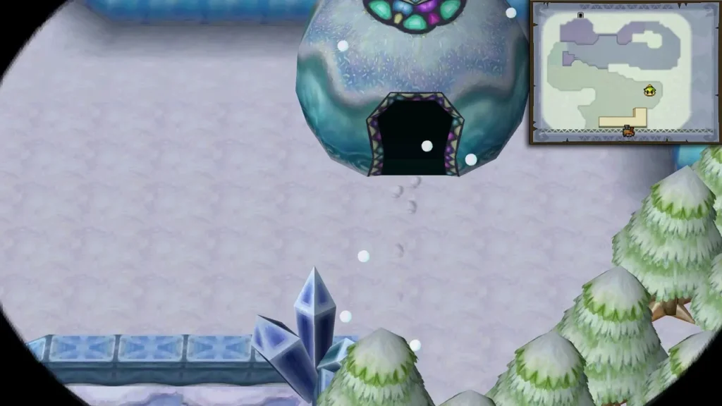 Snow Sanctuary, an ice dome with a dark doorway, on a snowy plain Snow Sanctuary, an ice dome with a dark doorway, on a snowy plain