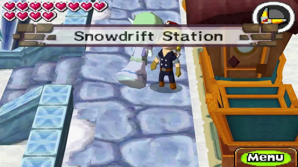 Snowdrift Station title card as the Spirit Train arrives Snowdrift Station title card as the Spirit Train arrives
