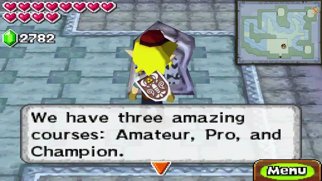 Link in skating gear at the Skating Rink as the three courses are announced