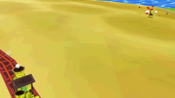 A rabbit bolts across sand dunes near the sea as the train rolls by A rabbit bolts across sand dunes near the sea as the train rolls by