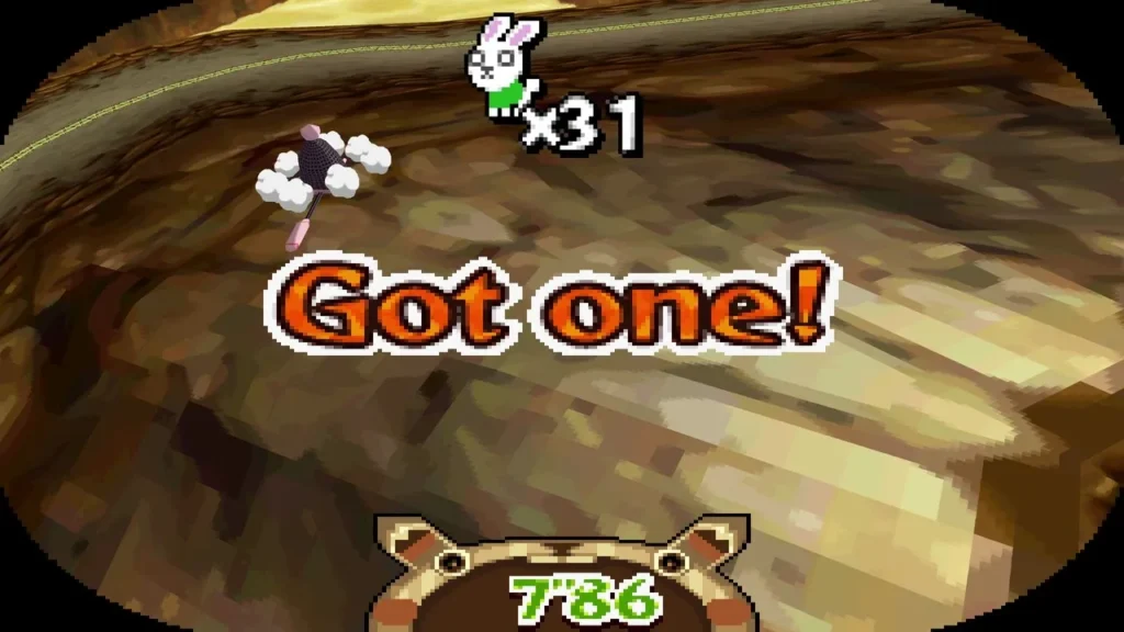 Got one! A net comes down on a mountain rabbit on brown canyon stone. Got one! A net comes down on a mountain rabbit on brown canyon stone.