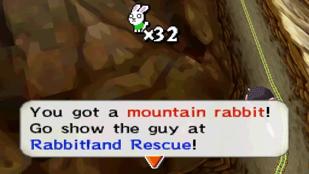 Net over rocky canyon ground with the box: You got a mountain rabbit! Net over rocky canyon ground with the box: You got a mountain rabbit!