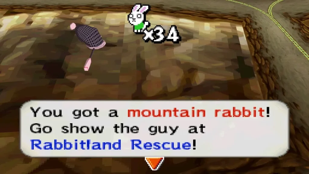 Net over a rocky plateau with the box: You got a mountain rabbit! Net over a rocky plateau with the box: You got a mountain rabbit!