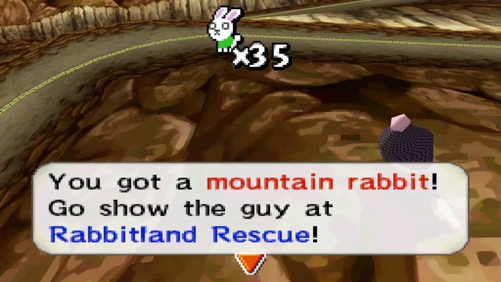 Box reads You got a mountain rabbit! over rocky canyon ground. Box reads You got a mountain rabbit! over rocky canyon ground.