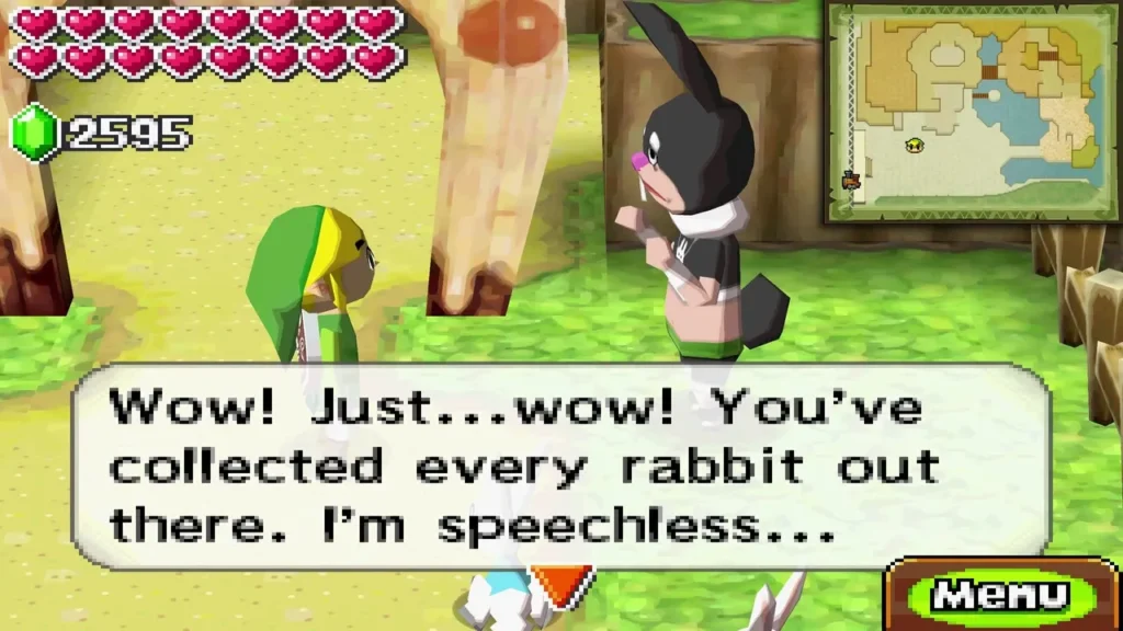 The rabbit hunter telling Link he has collected every rabbit out there The rabbit hunter telling Link he has collected every rabbit out there