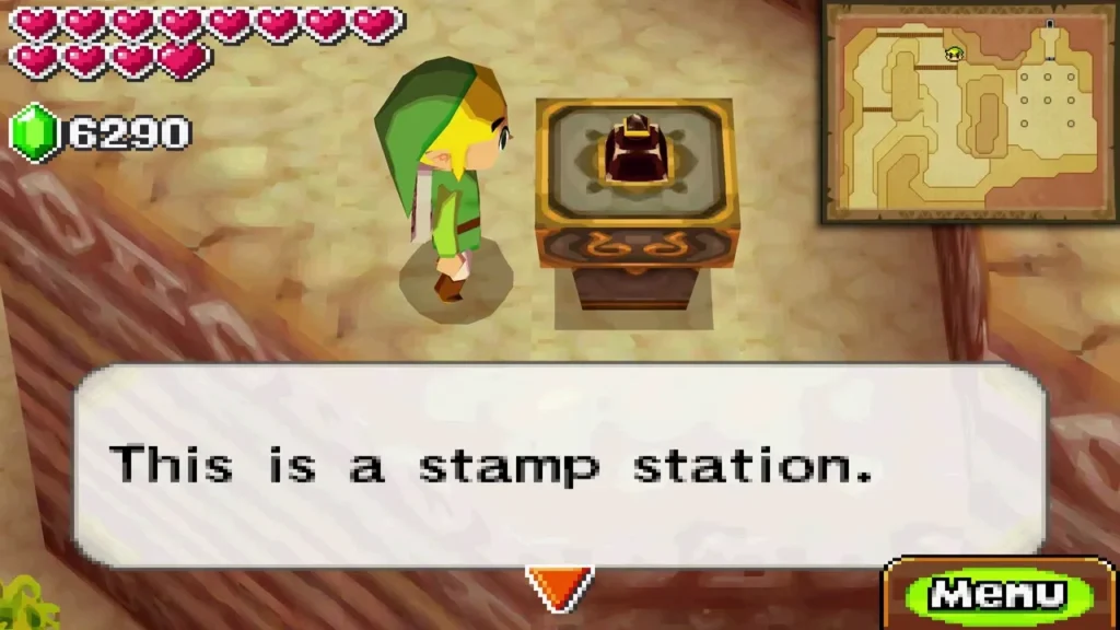 Link beside the Fire Sanctuary stamp station with the message This is a stamp station