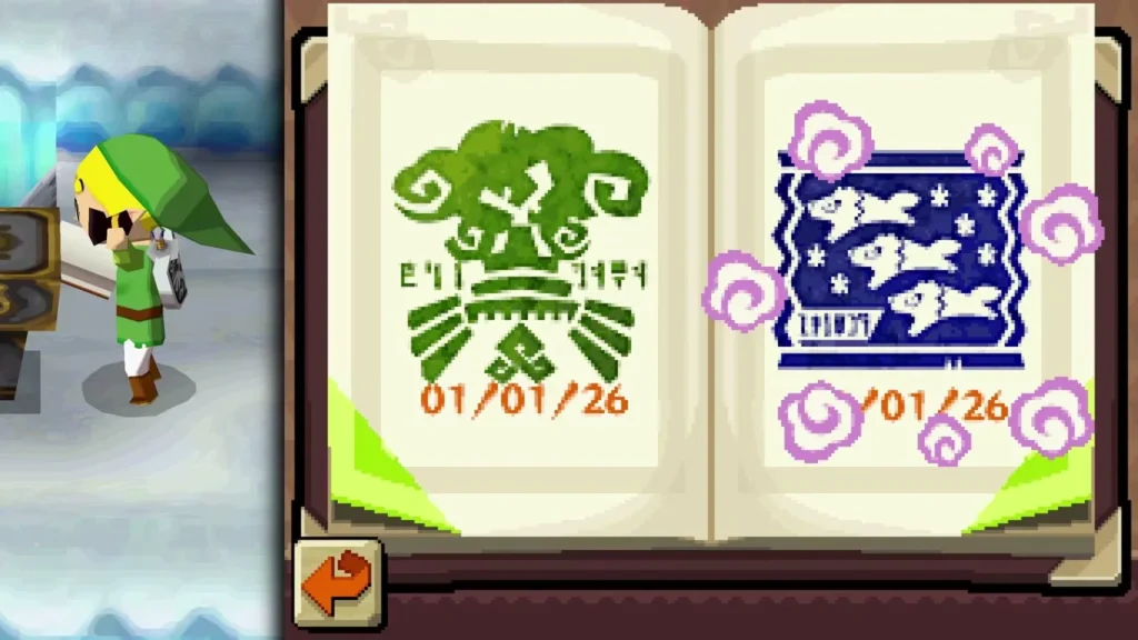 A second stamp appearing on Niko's stamp book page after the Snow Sanctuary station is used