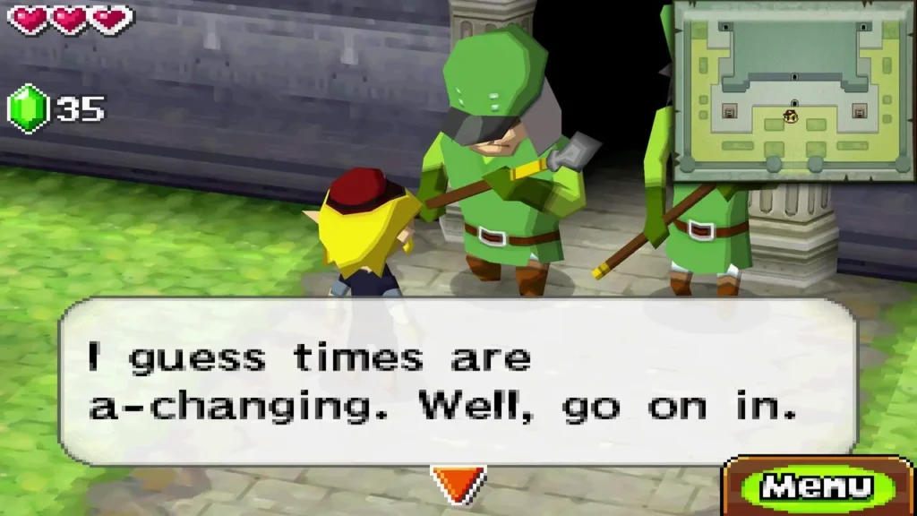 The gate guard telling Link to go on in The gate guard telling Link to go on in