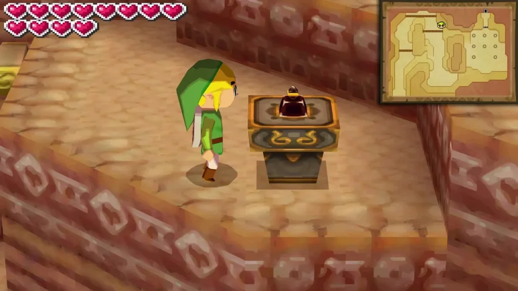 Link beside the stamp station pedestal at the top of the sanctuary stairs Link beside the stamp station pedestal at the top of the sanctuary stairs