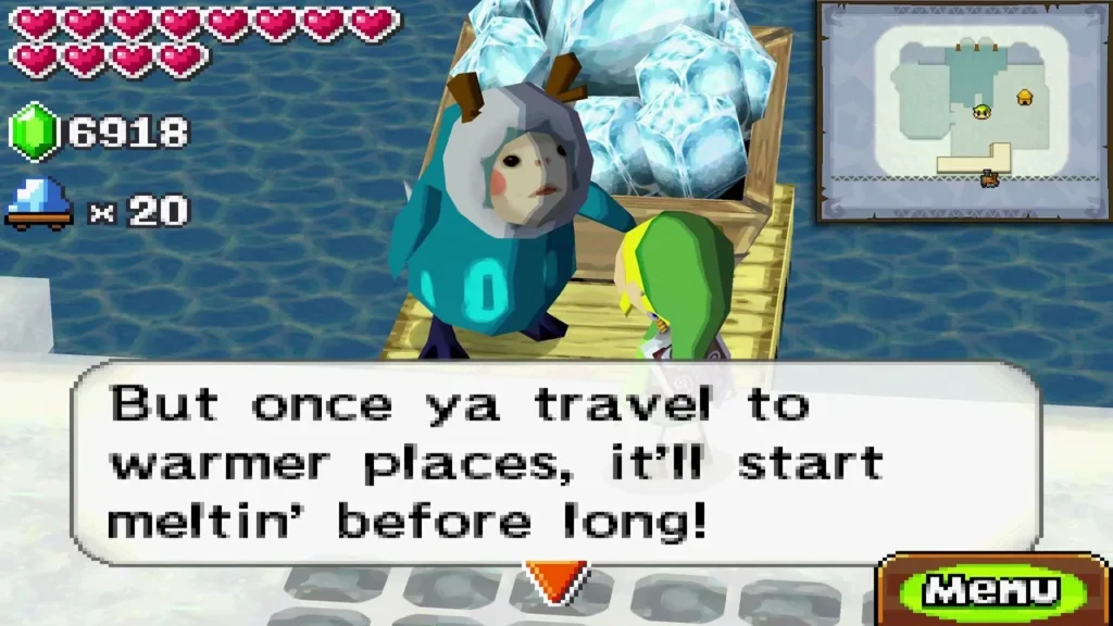 Noko warning that Mega Ice starts melting in warmer places, with a load of twenty blocks Noko warning that Mega Ice starts melting in warmer places, with a load of twenty blocks
