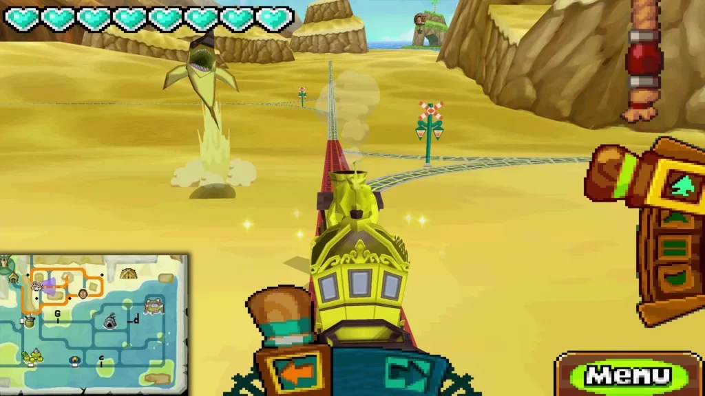 A Gyorg leaps out of the sand beside the Spirit Train A Gyorg leaps out of the sand beside the Spirit Train