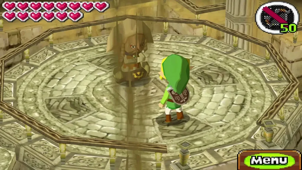 Link and Rael stand together on the Sanctuary dais Link and Rael stand together on the Sanctuary dais