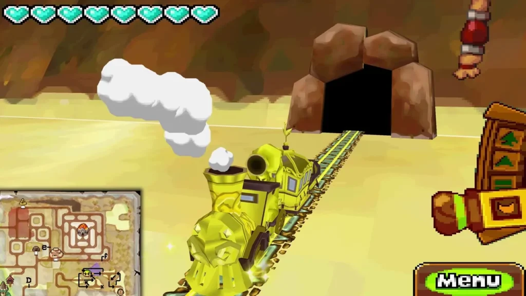 Spirit Train passing a second tunnel opening in the sand Spirit Train passing a second tunnel opening in the sand