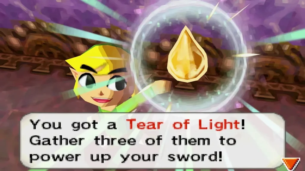 Link holding up the second Tear of Light with the You got a Tear of Light message Link holding up the second Tear of Light with the You got a Tear of Light message
