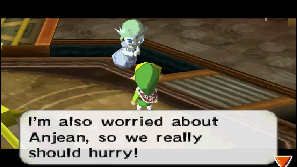 Zelda's spirit in the Tower lobby saying she is worried about Anjean Zelda's spirit in the Tower lobby saying she is worried about Anjean