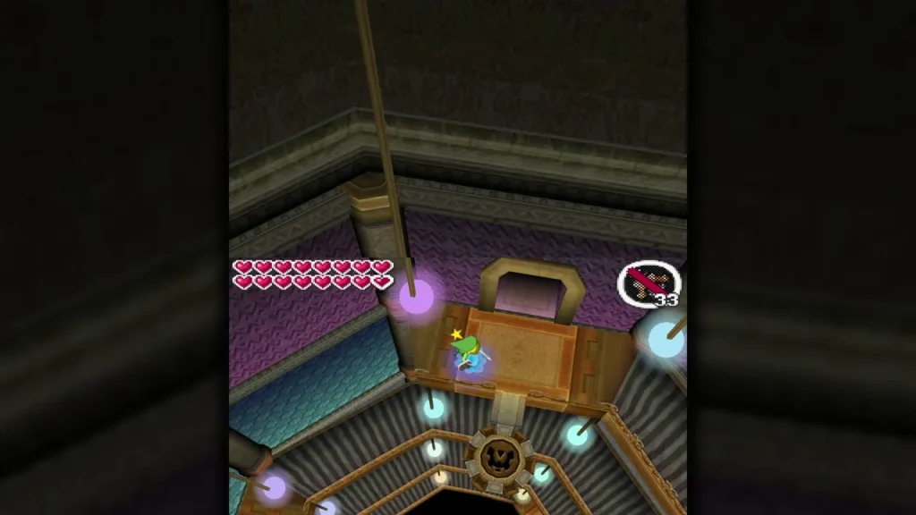 Link standing on the altar platform at the top of the Tower of Spirits