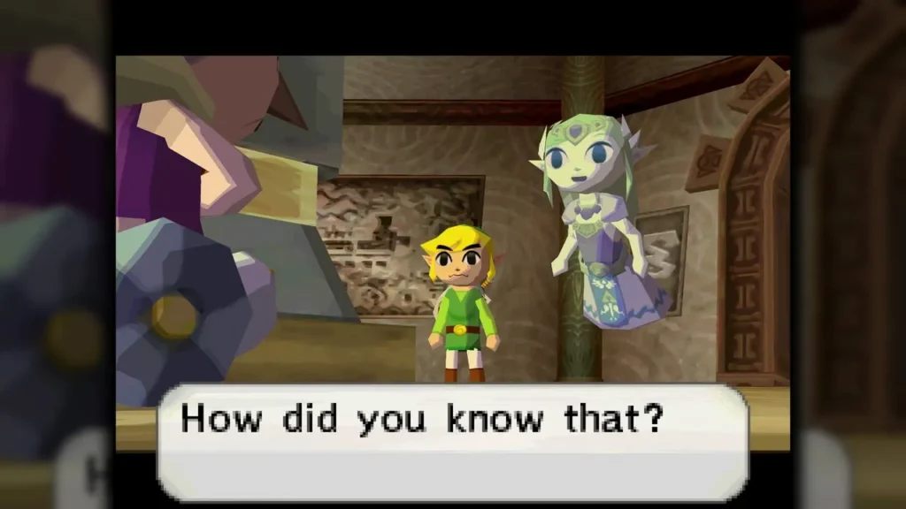 Anjean and Zelda's spirit beside Link in the sage's room, with the message How did you know that? Anjean and Zelda's spirit beside Link in the sage's room, with the message How did you know that?