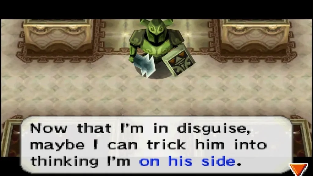 Zelda's disguised Phantom standing beside the second Phantom, planning to trick it Zelda's disguised Phantom standing beside the second Phantom, planning to trick it