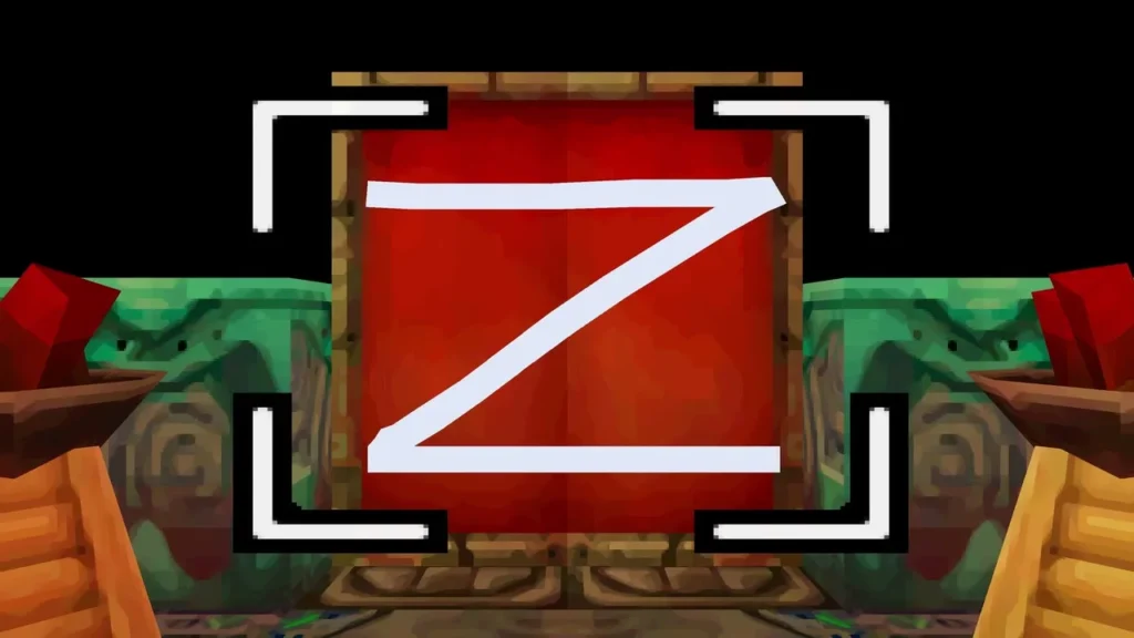 Link drawing a Z across the red door on the touch screen Link drawing a Z across the red door on the touch screen