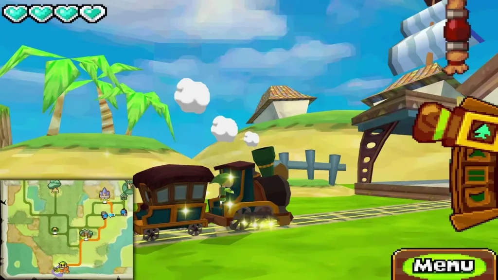Link's train pulling into the Aboda Village station beside the beach