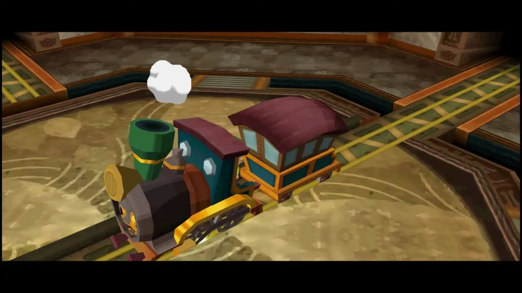 Link's train parked inside the Tower of Spirits station