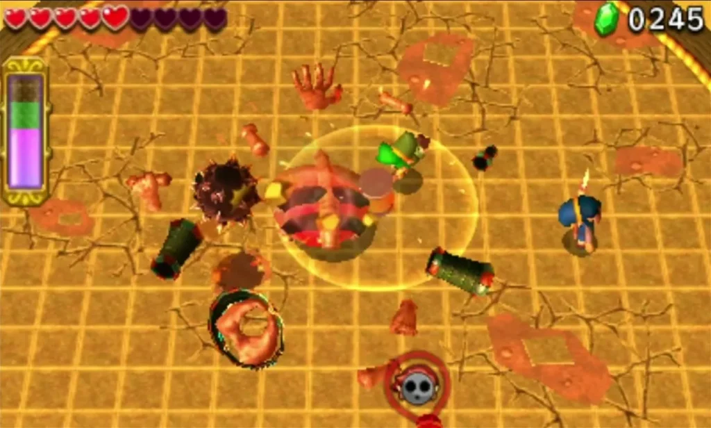 Stalchampion lies in pieces across the sand as a golden shock ring spreads around it Stalchampion lies in pieces across the sand as a golden shock ring spreads around it