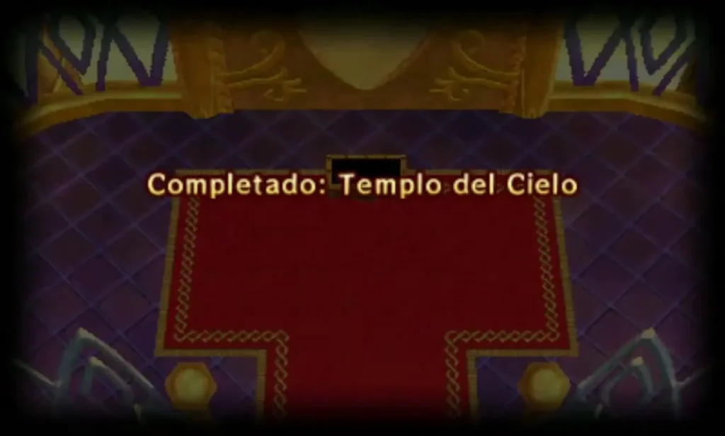 Completed Sky Temple banner shown over the end room after clearing the level