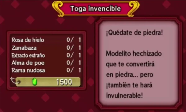 Madame Couture's catalog page for the Serpent's Toga, the stone statue outfit that makes you invulnerable Madame Couture's catalog page for the Serpent's Toga, the stone statue outfit that makes you invulnerable