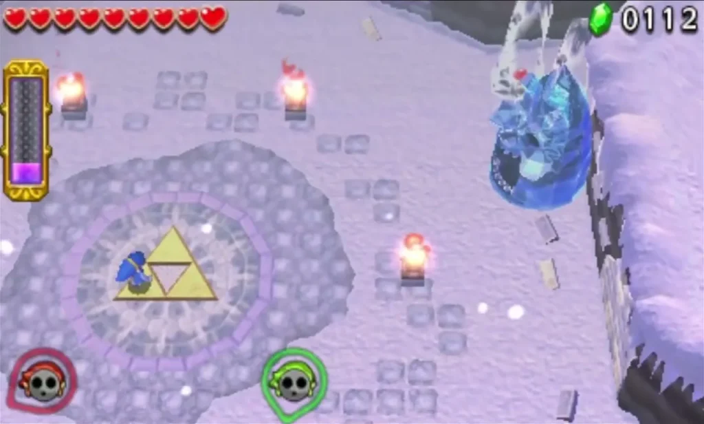 Freezlord leaps out of its ice pond, its crystal body raised above the snowy arena