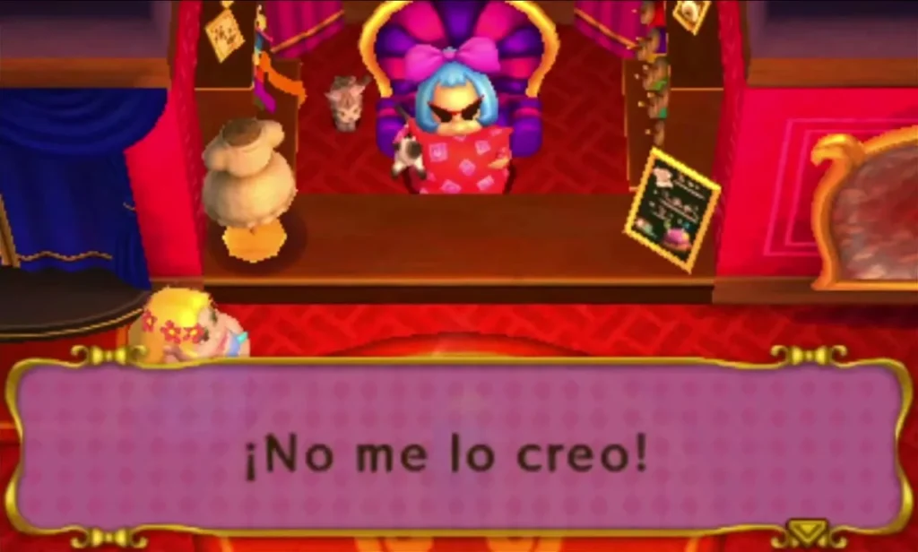 Madame Couture in her shop with sunglasses, exclaiming that she cannot believe it