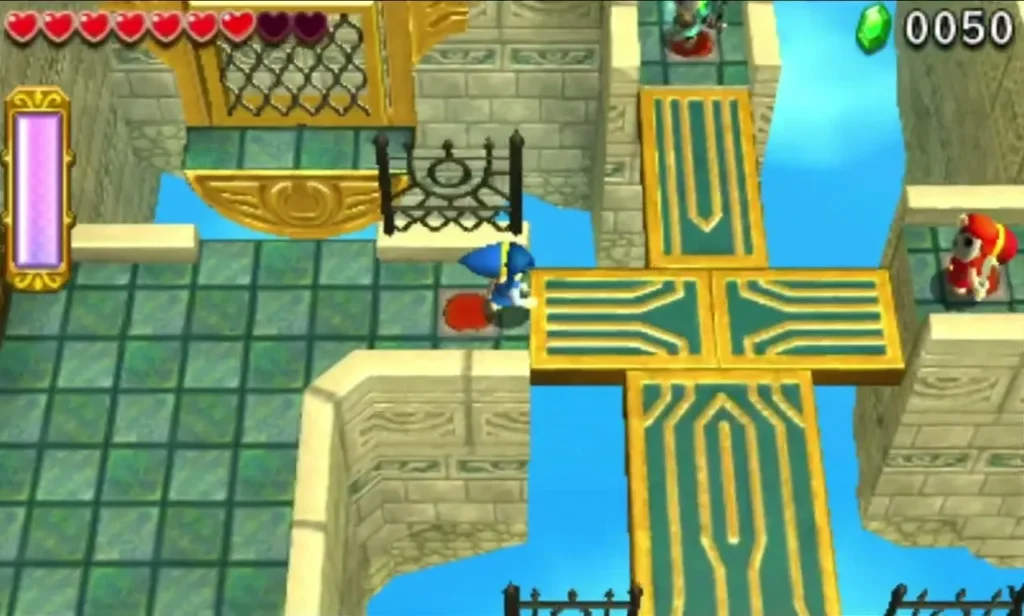 Gold lattice bridge platforms have risen across the sky at the Deception Castle stage 1 crossing