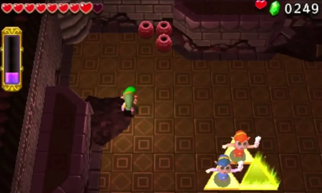 Three Links at the Triforce Gateway that appears when the ReDeads are defeated