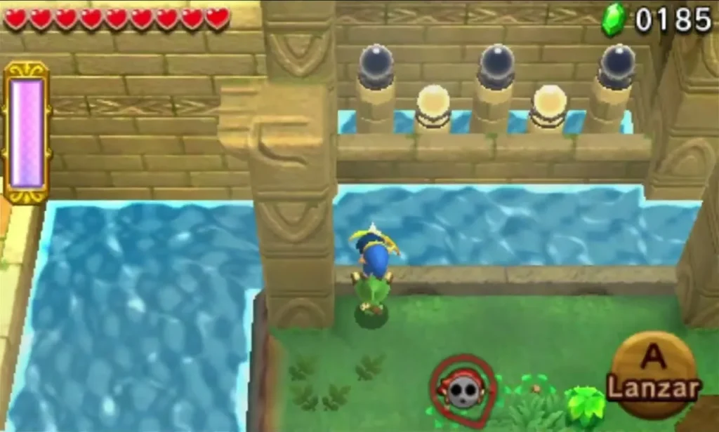 Archer Link stands below a row of Shock Switches above the river