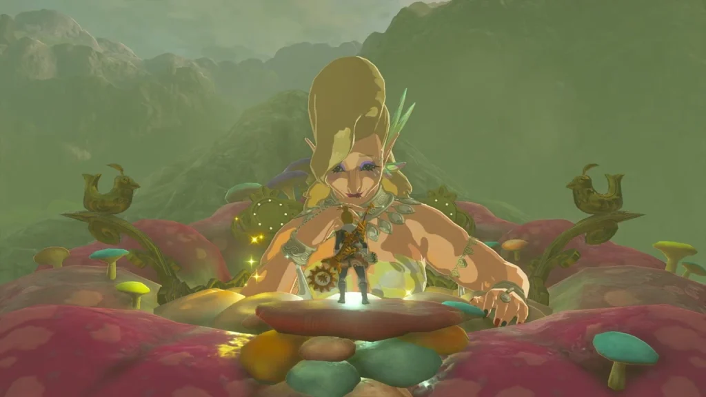 Great Fairy Cotera above the stone pad at her fountain