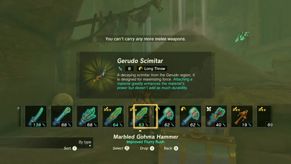 Gerudo Scimitar item box above the final chest
