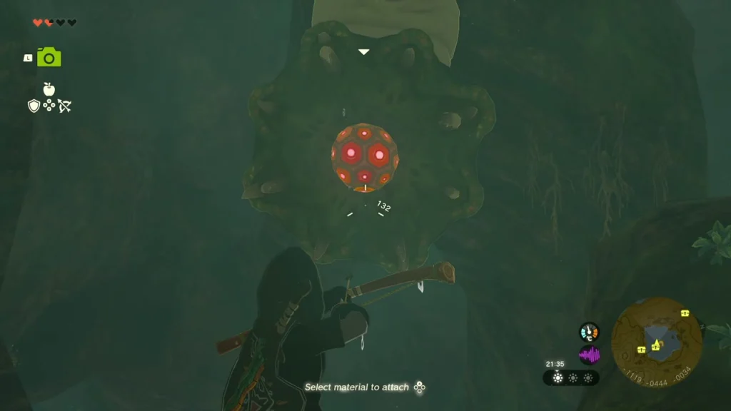 Like Like's glowing red eyes in the dark as a bow is aimed at it Like Like's glowing red eyes in the dark as a bow is aimed at it