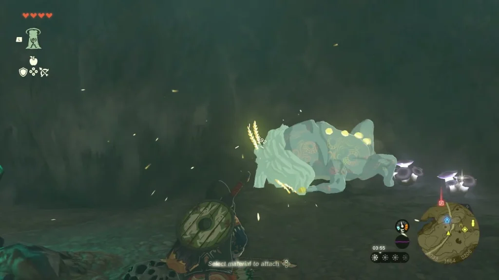 Bubbulfrog leaping near glowing Luminous Stone crystals Bubbulfrog leaping near glowing Luminous Stone crystals