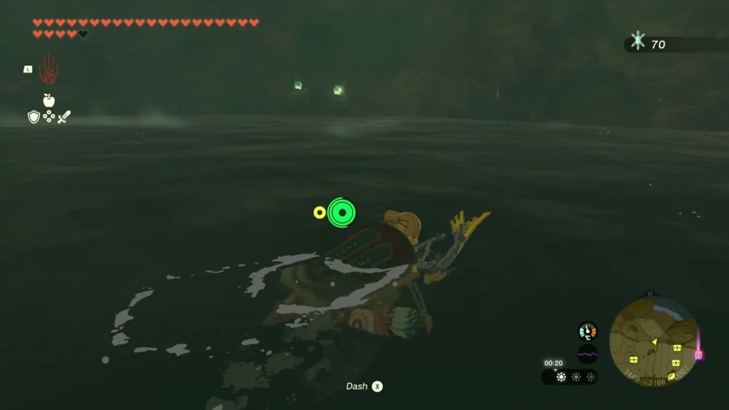 Bubbul Gem item box over the cave water