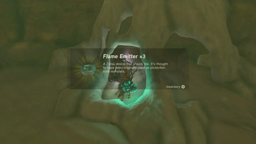 Flame Emitter x3 item box in front of the rock hollow Flame Emitter x3 item box in front of the rock hollow