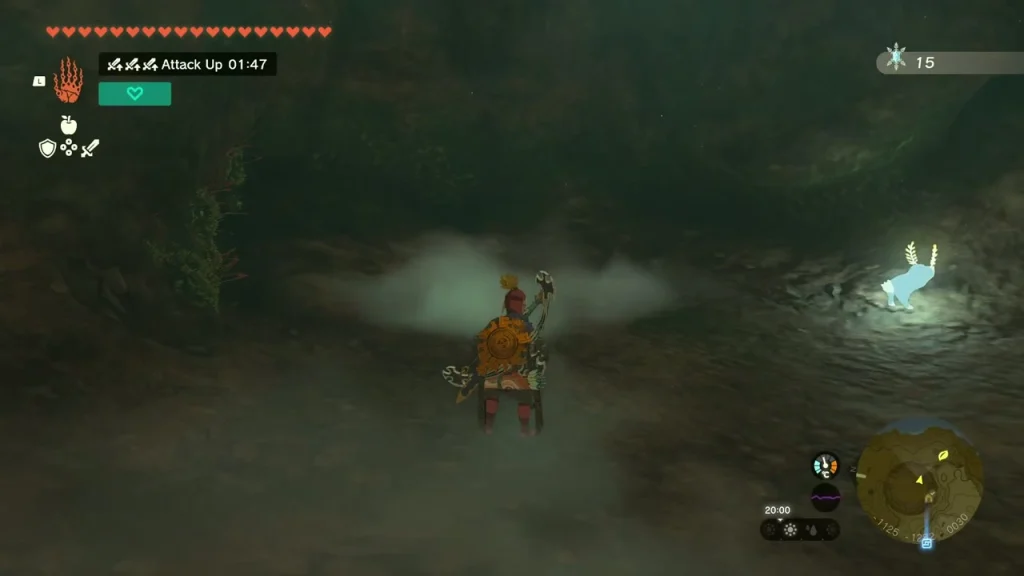 Pale Bubbulfrog flying above the cave floor