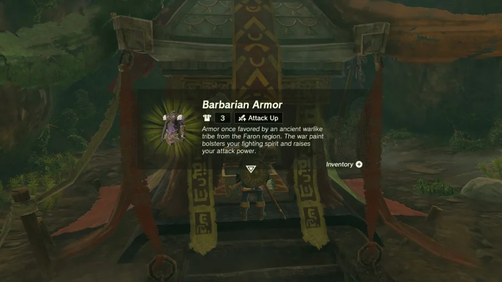 Barbarian Armor item card in front of the banner-hung alcove Barbarian Armor item card in front of the banner-hung alcove