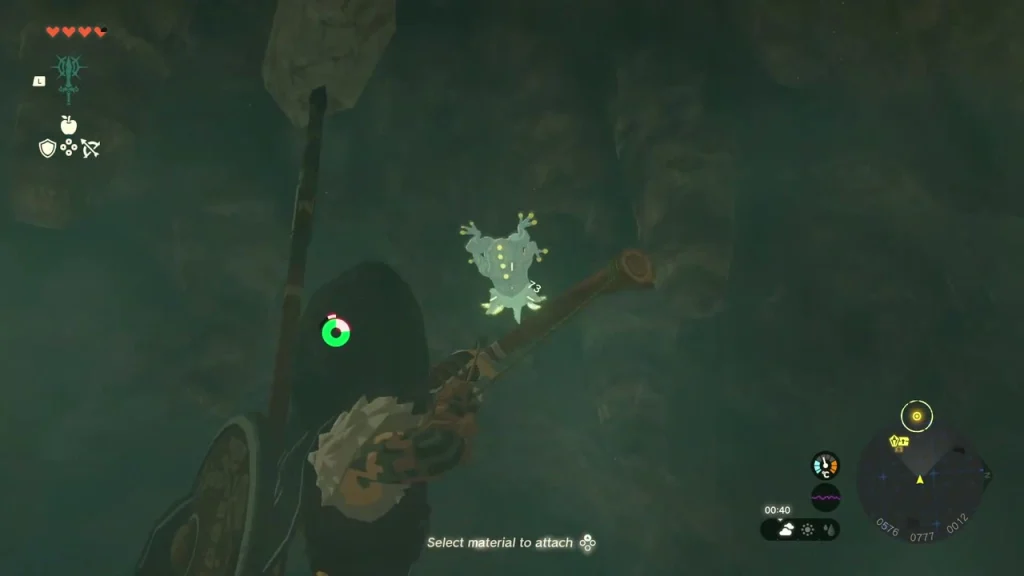 Pale Bubbulfrog clinging to the cave ceiling in the dark Pale Bubbulfrog clinging to the cave ceiling in the dark