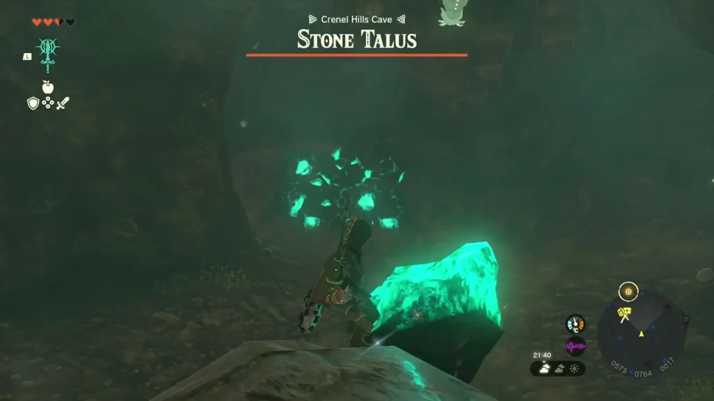 Luminous Stone Talus rising with glowing green deposits on its body Luminous Stone Talus rising with glowing green deposits on its body