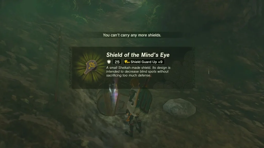 Shield of the Mind's Eye item box beside a rubble slope Shield of the Mind's Eye item box beside a rubble slope