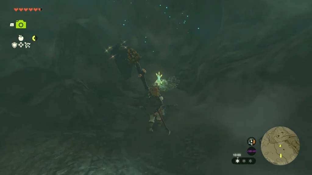 Bubbulfrog struck in the air of the cave passage Bubbulfrog struck in the air of the cave passage