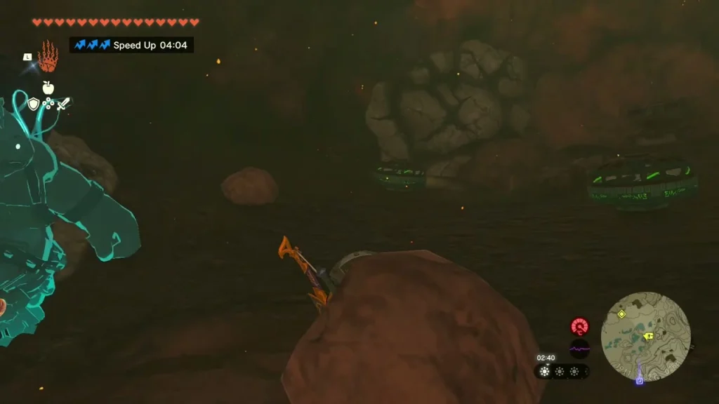 Boulders piled in the passage leading to the Rocket chest Boulders piled in the passage leading to the Rocket chest