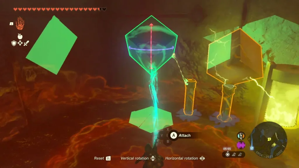 Hover Stone attached under a cube beside the charge point
