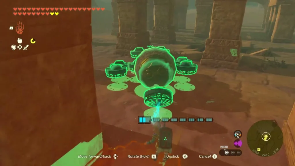 Large Zonai orb carried to the sealed underground entrance